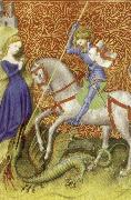 unknow artist Saint George Slaying the Dragon,from Breviary of john the Fearless oil painting artist